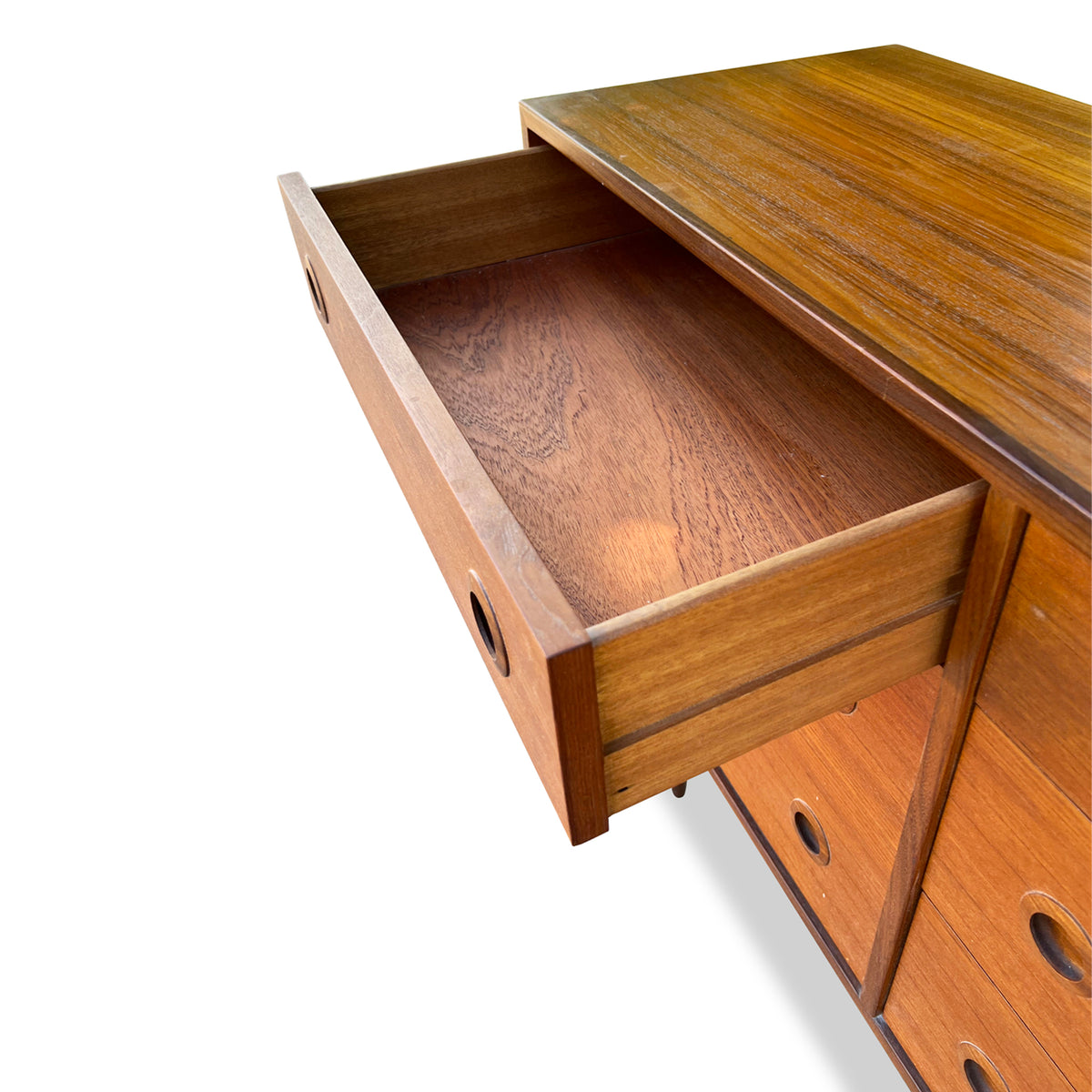 Teak Six Drawer Dresser
