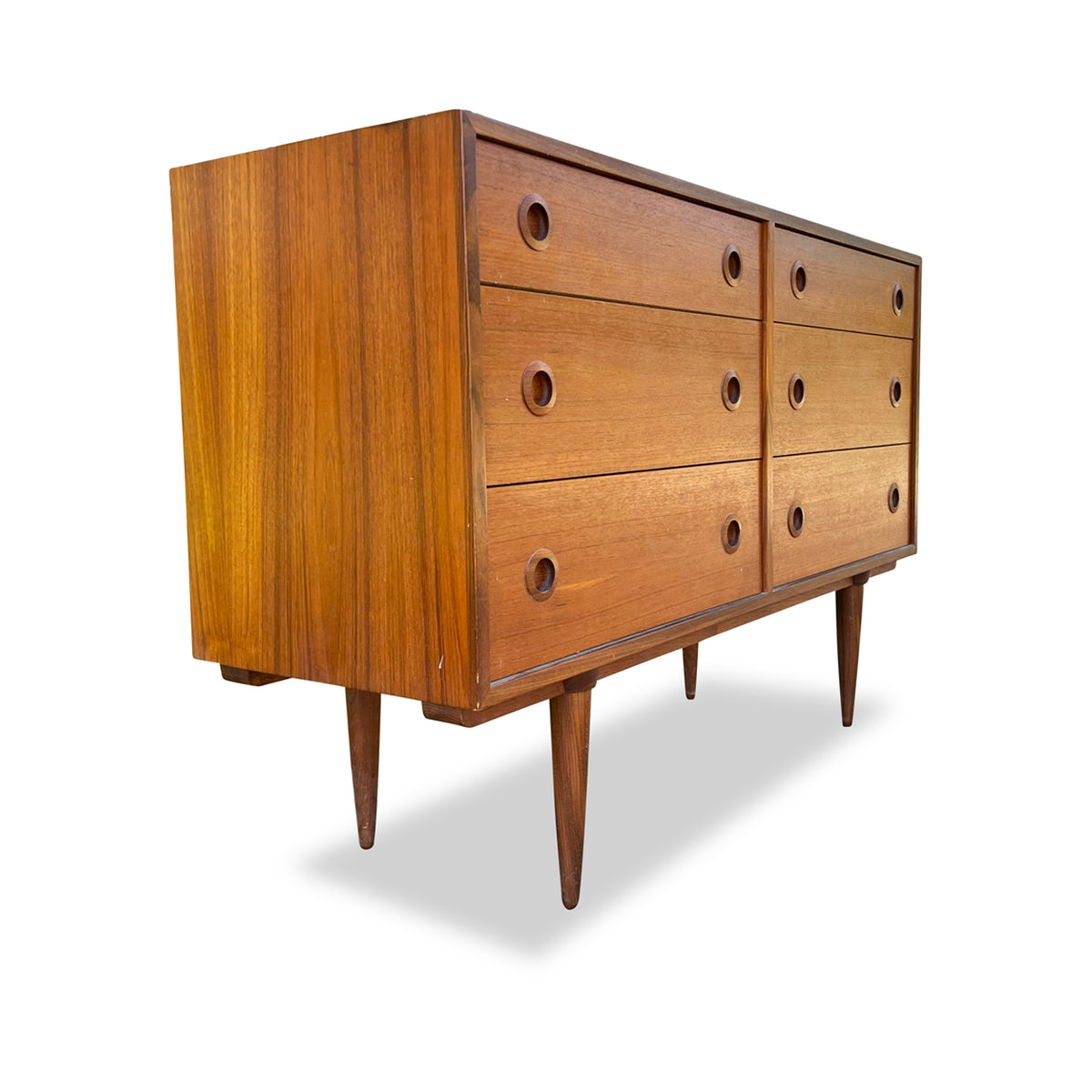 Teak Six Drawer Dresser