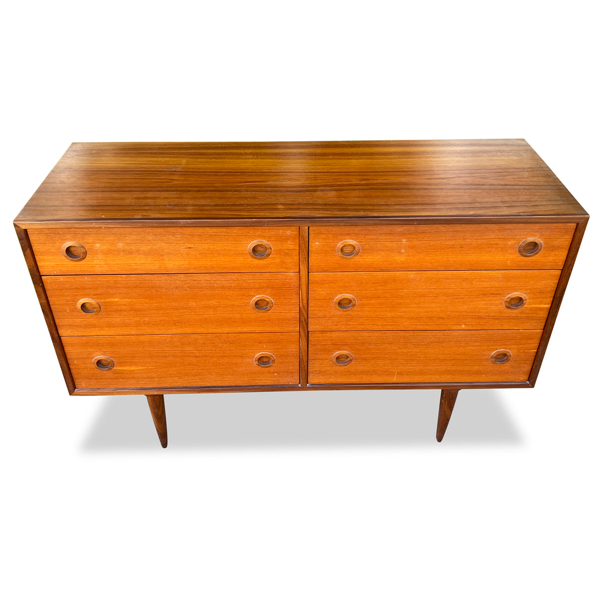 Teak Six Drawer Dresser