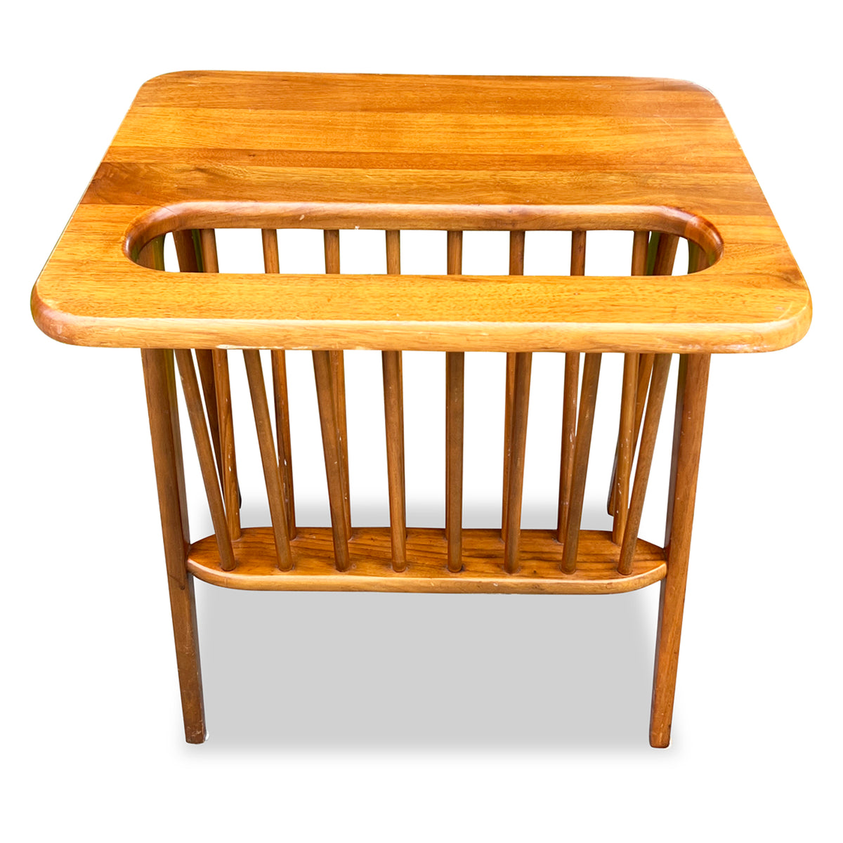 Arthur Umanoff Style Walnut Magazine Rack