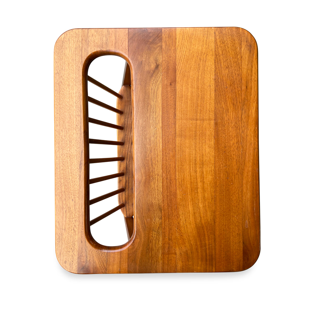 Arthur Umanoff Style Walnut Magazine Rack