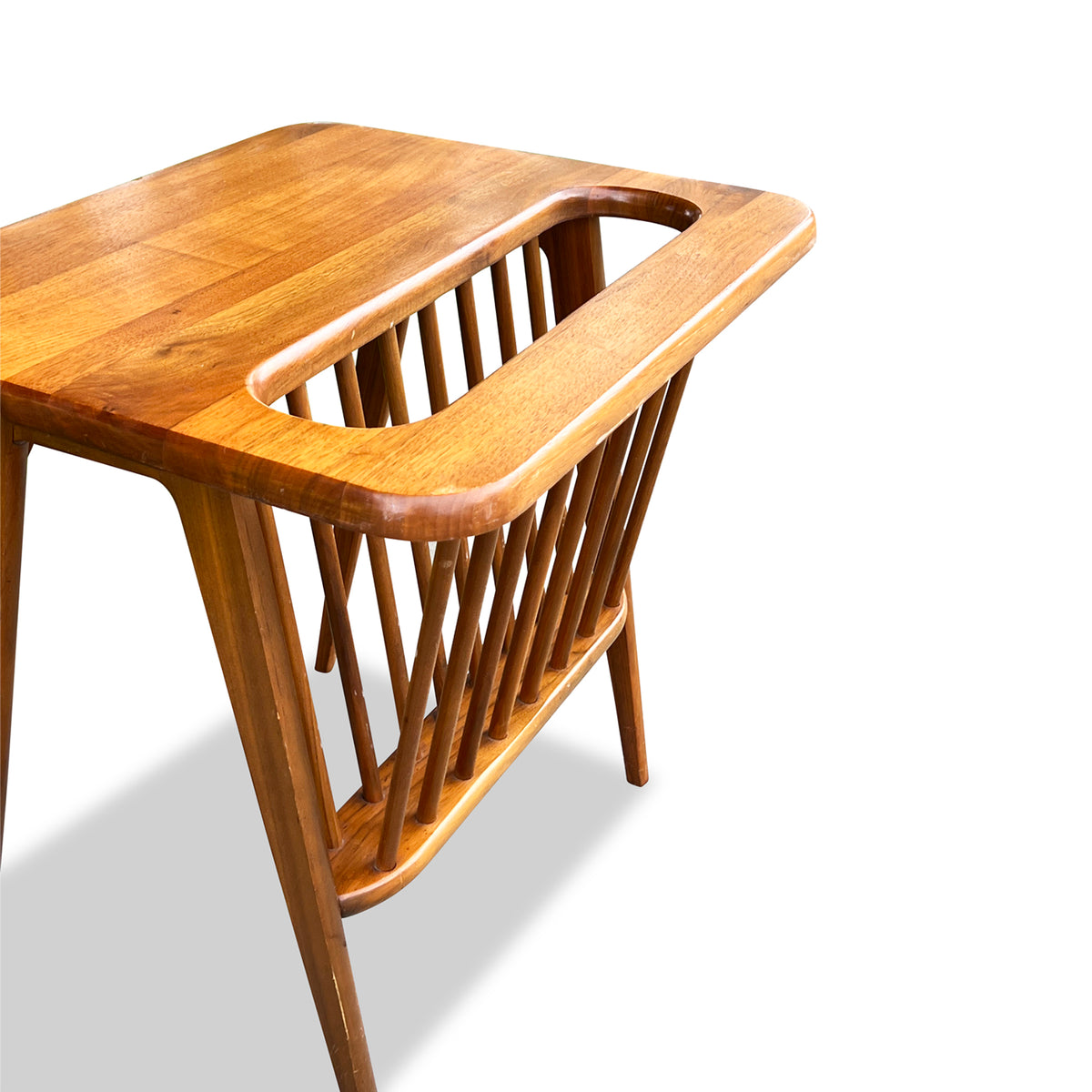 Arthur Umanoff Style Walnut Magazine Rack