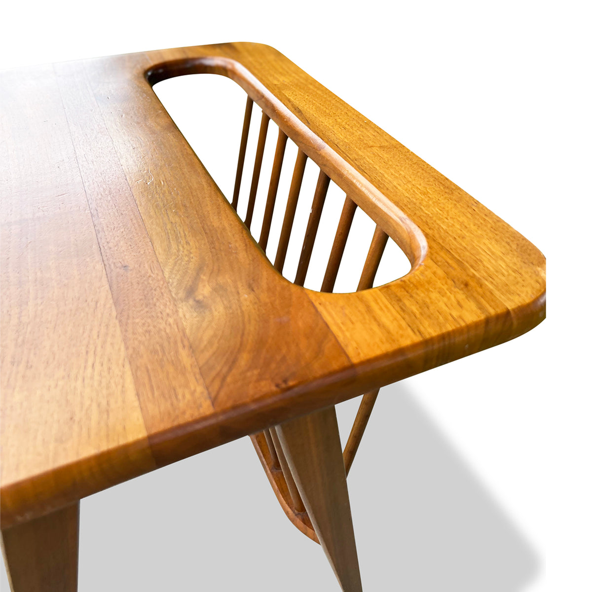 Arthur Umanoff Style Walnut Magazine Rack