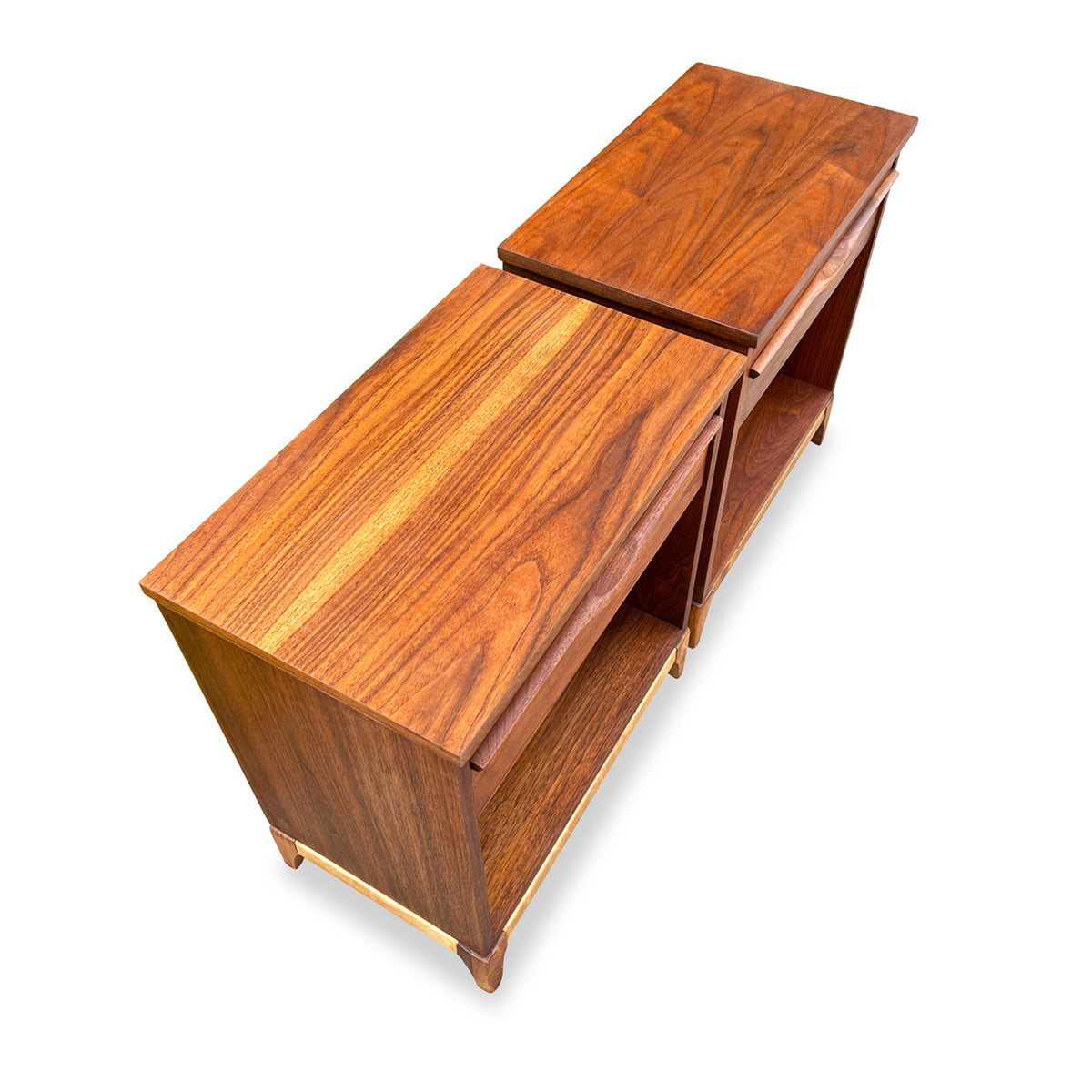 Pair of Walnut Nighstands by KF