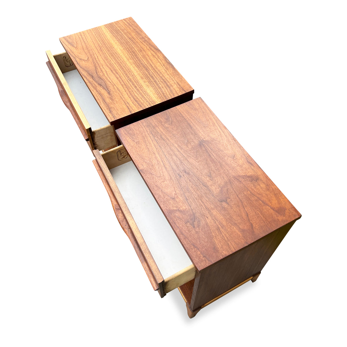 Pair of Walnut Nighstands by KF