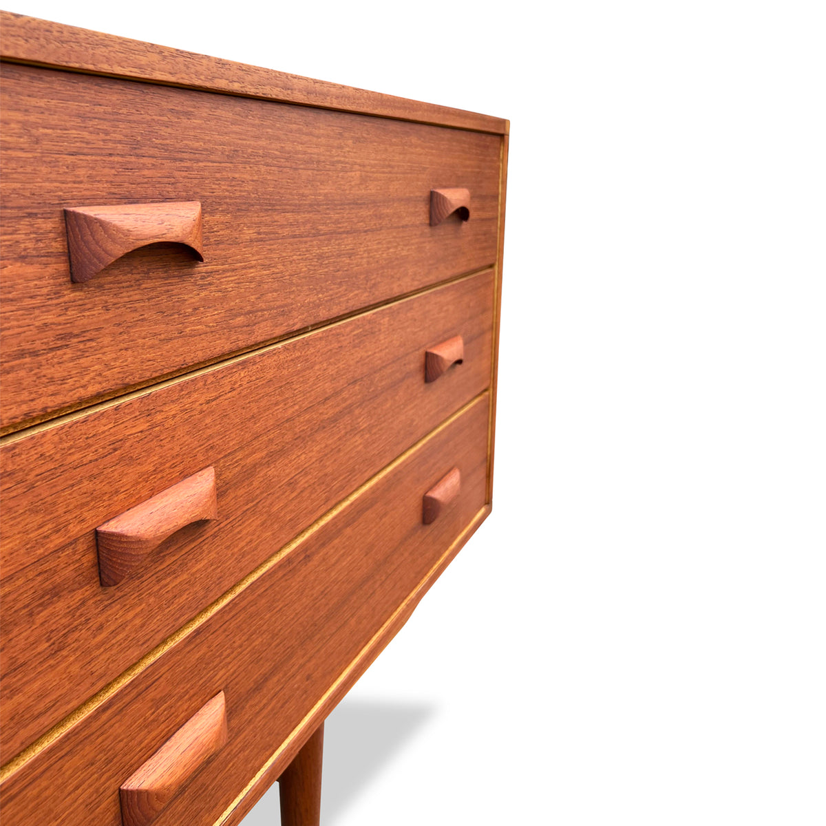 Mid Century Teak Nine Drawer Dresser by Frestho