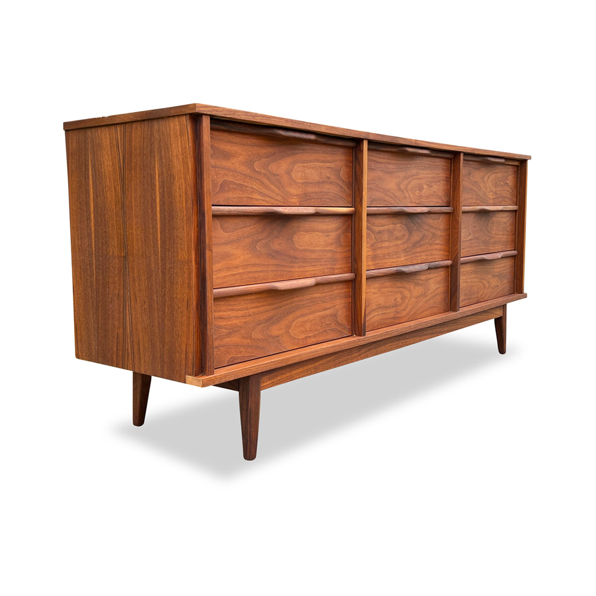 Walnut Nine Drawer Dresser by Princeville