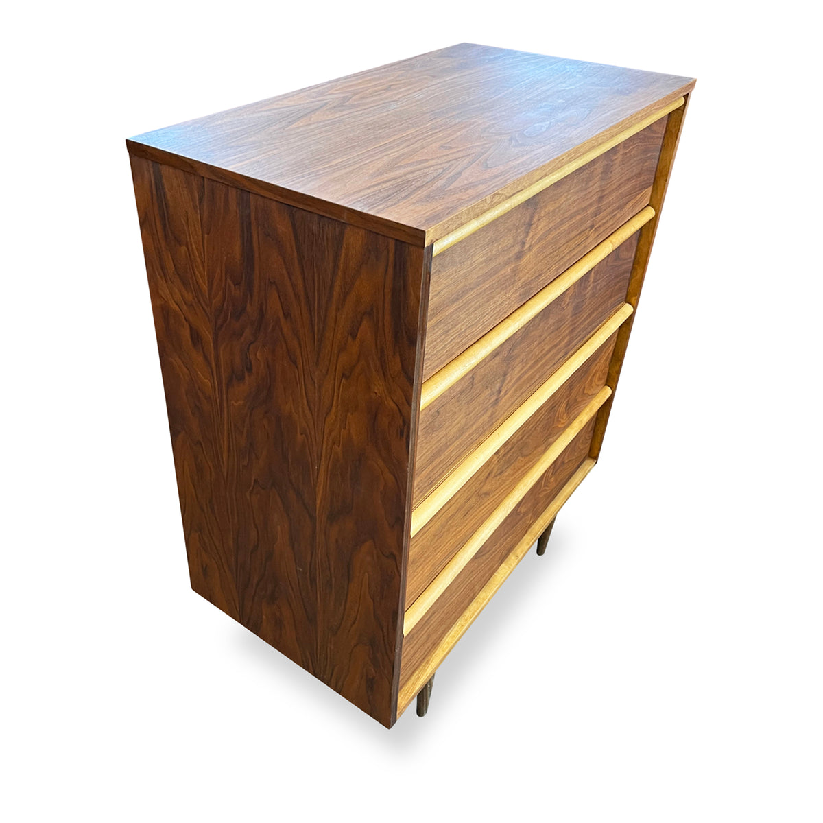 Walnut and Birch Highboy