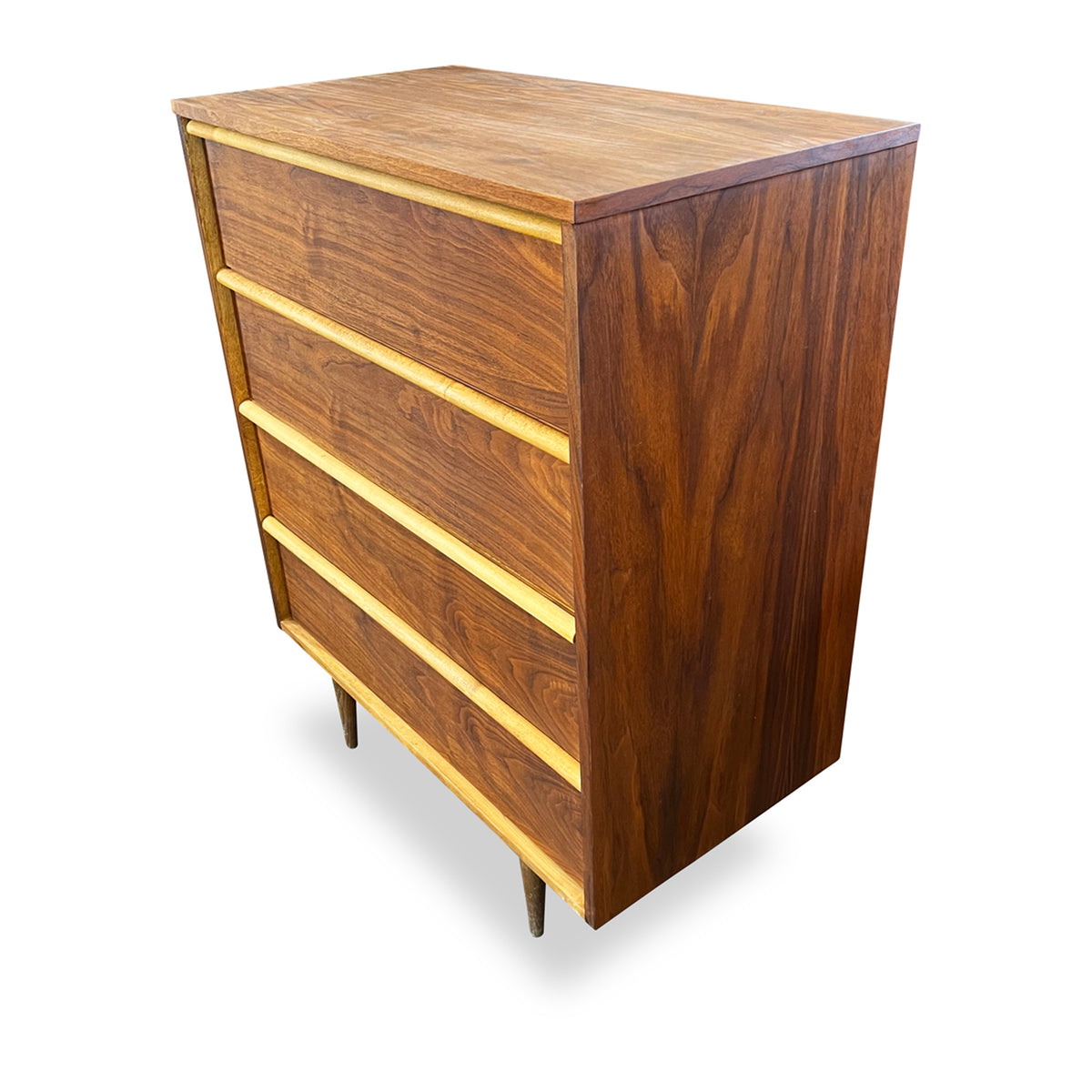 Walnut and Birch Highboy