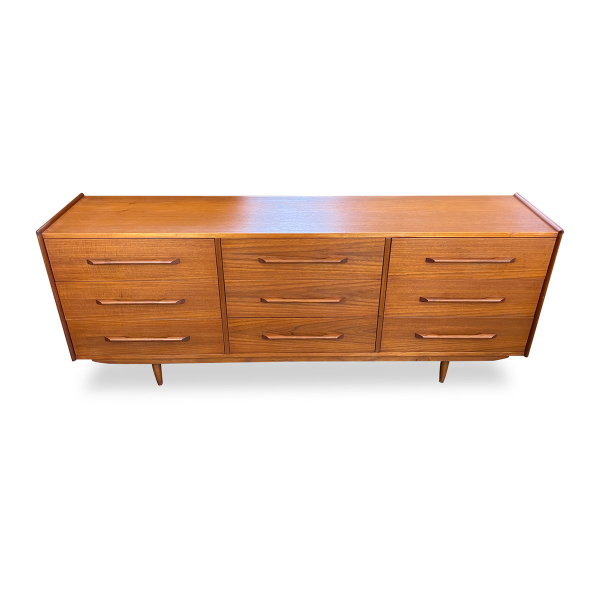 Teak Nine Drawer Dresser