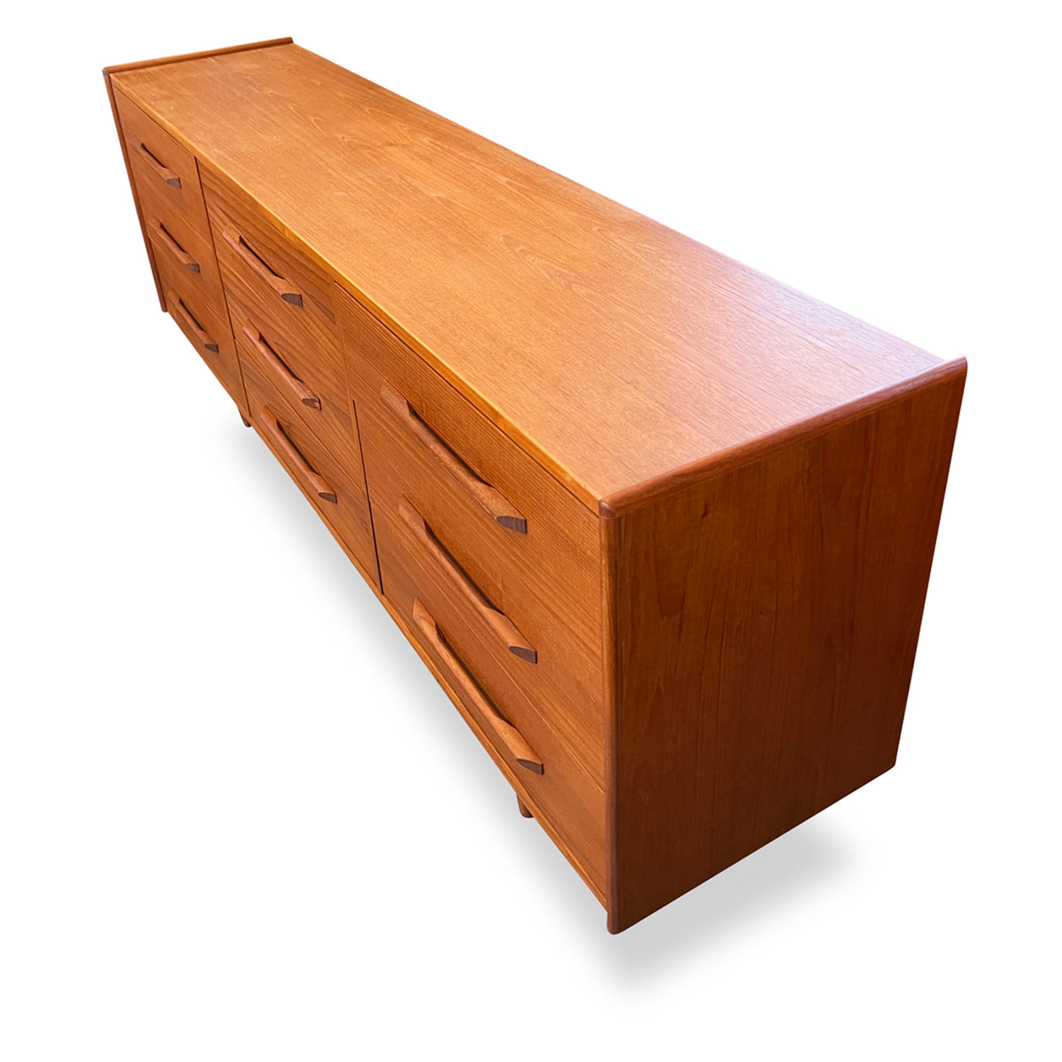 Teak Nine Drawer Dresser