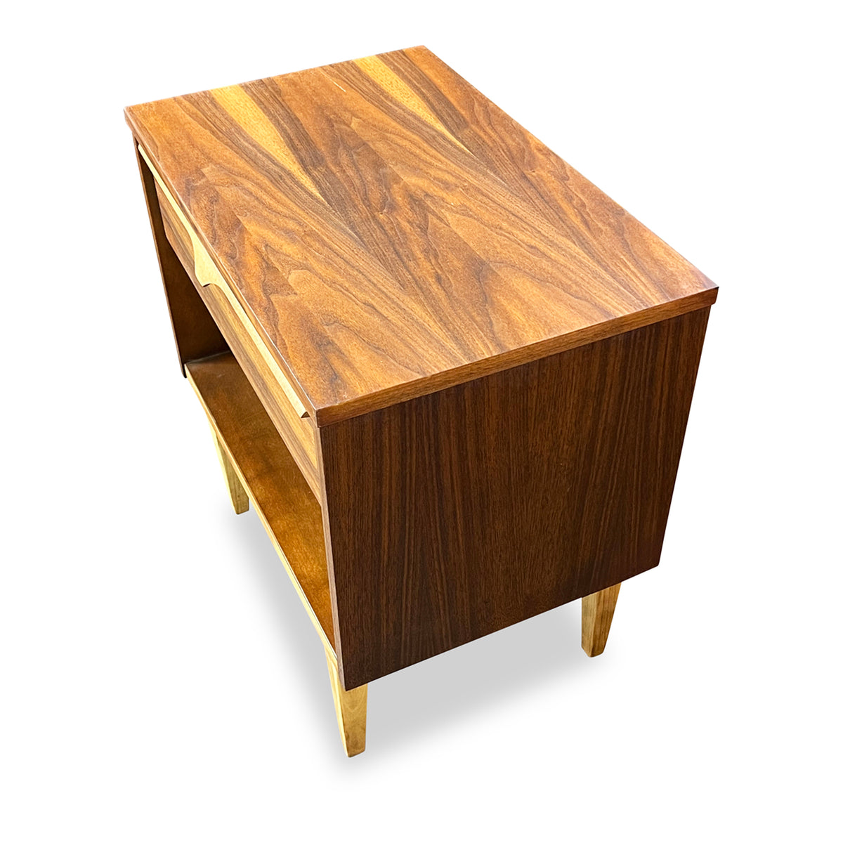 Walnut and Birch Nightstand
