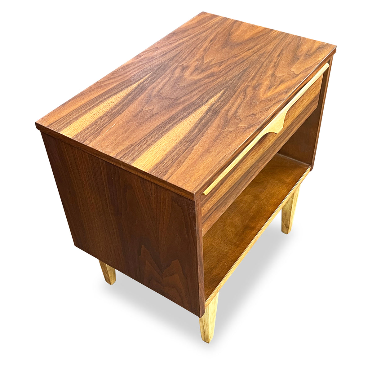 Walnut and Birch Nightstand