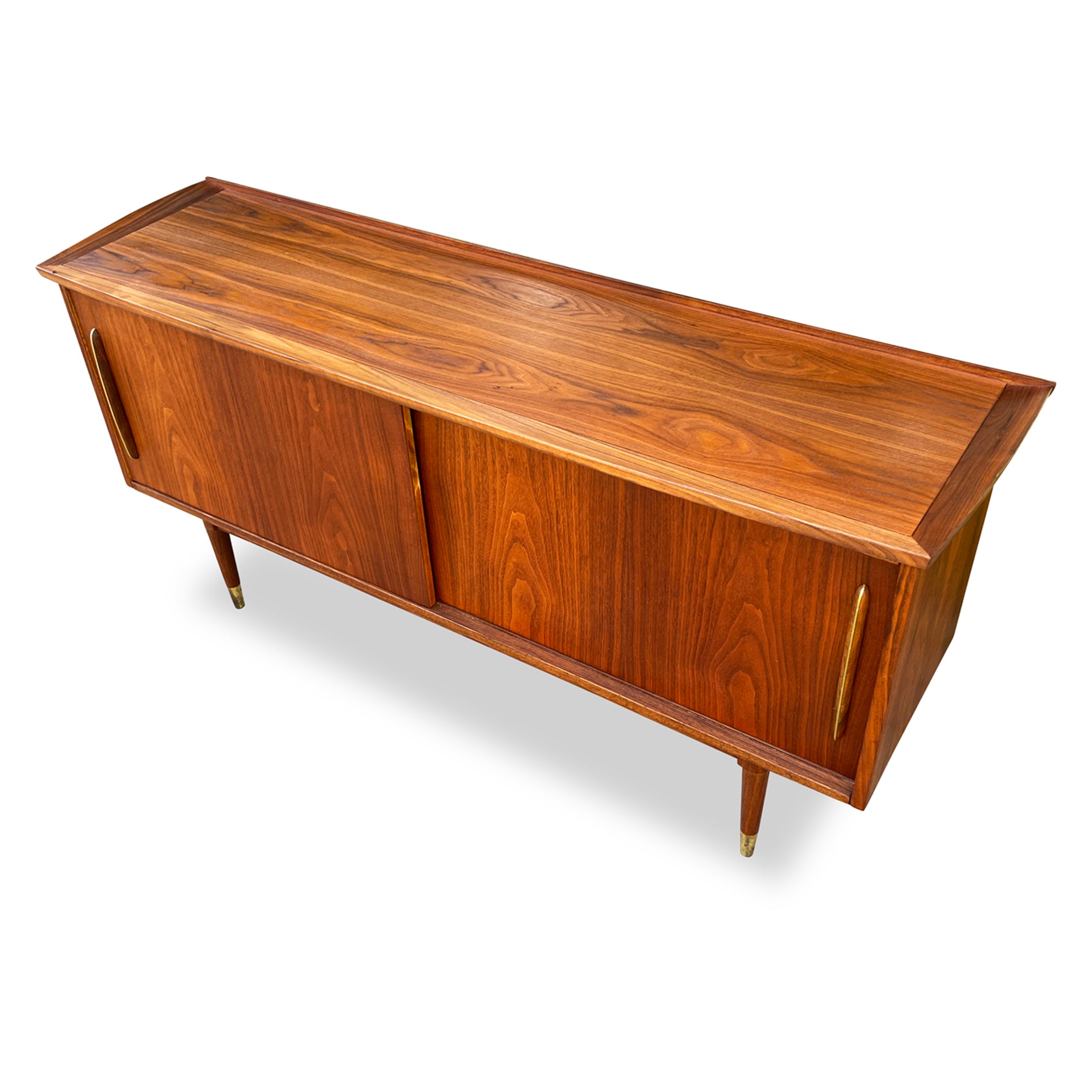 Walnut and Brass Sideboard by Deilcraft Decade Five Furniture Co.
