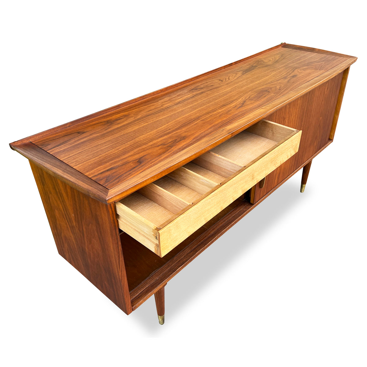 Walnut and Brass Sideboard by Deilcraft
