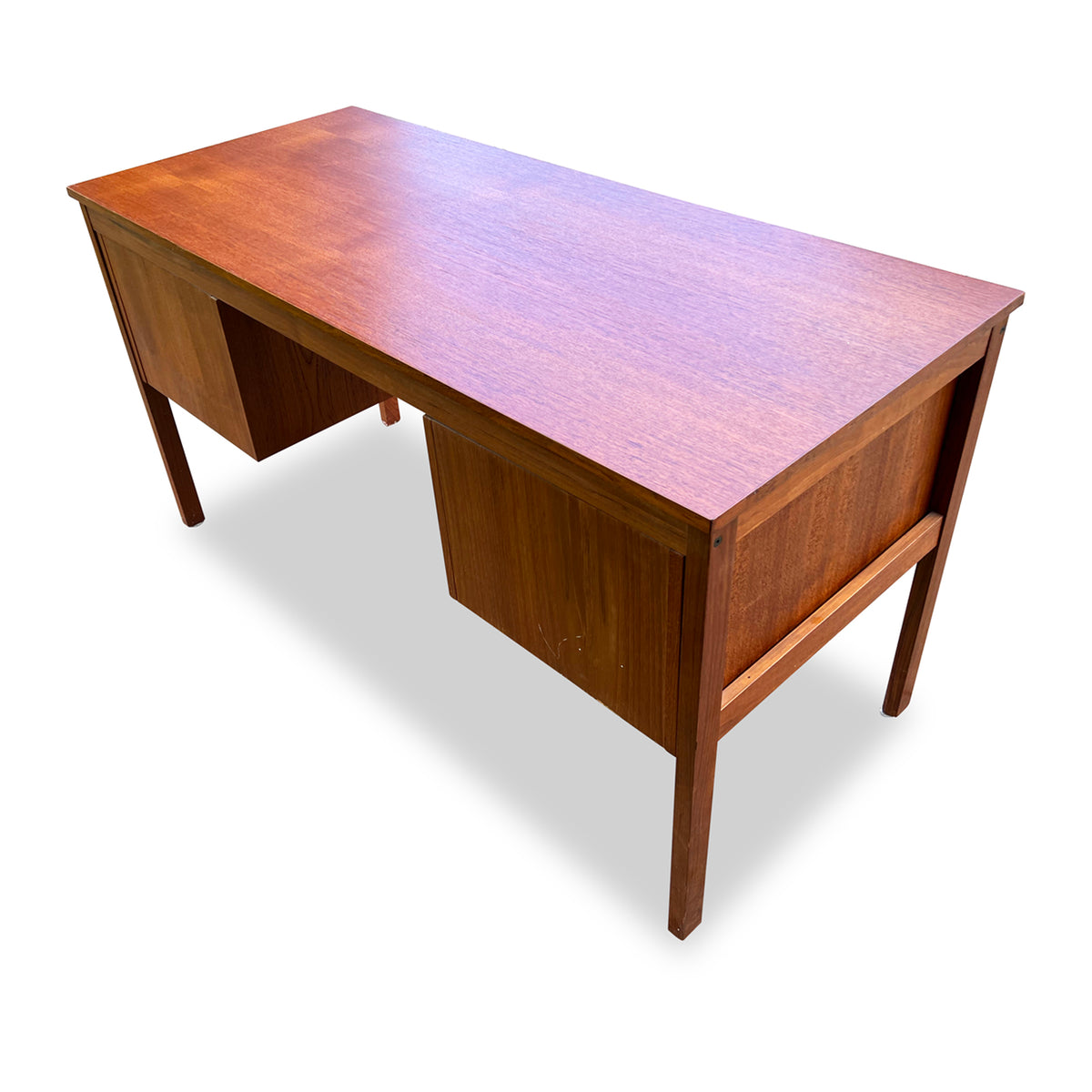 Teak Six Drawer Desk