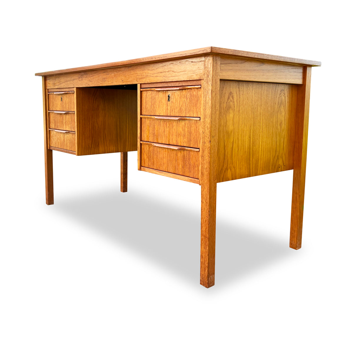 Teak Six Drawer Dresser