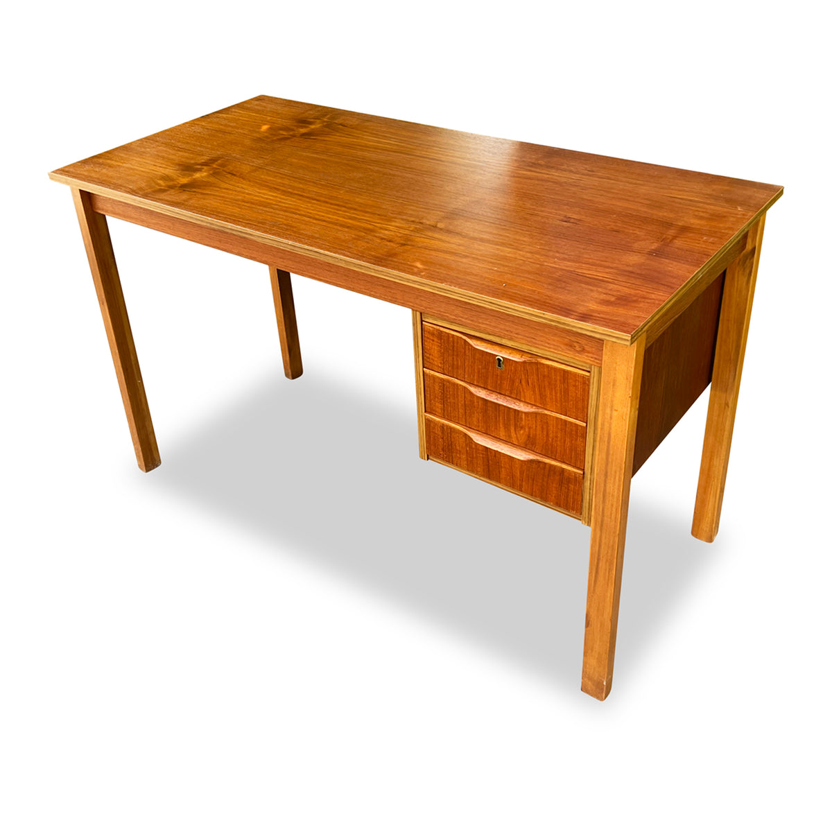 Teak Three Drawer Desk