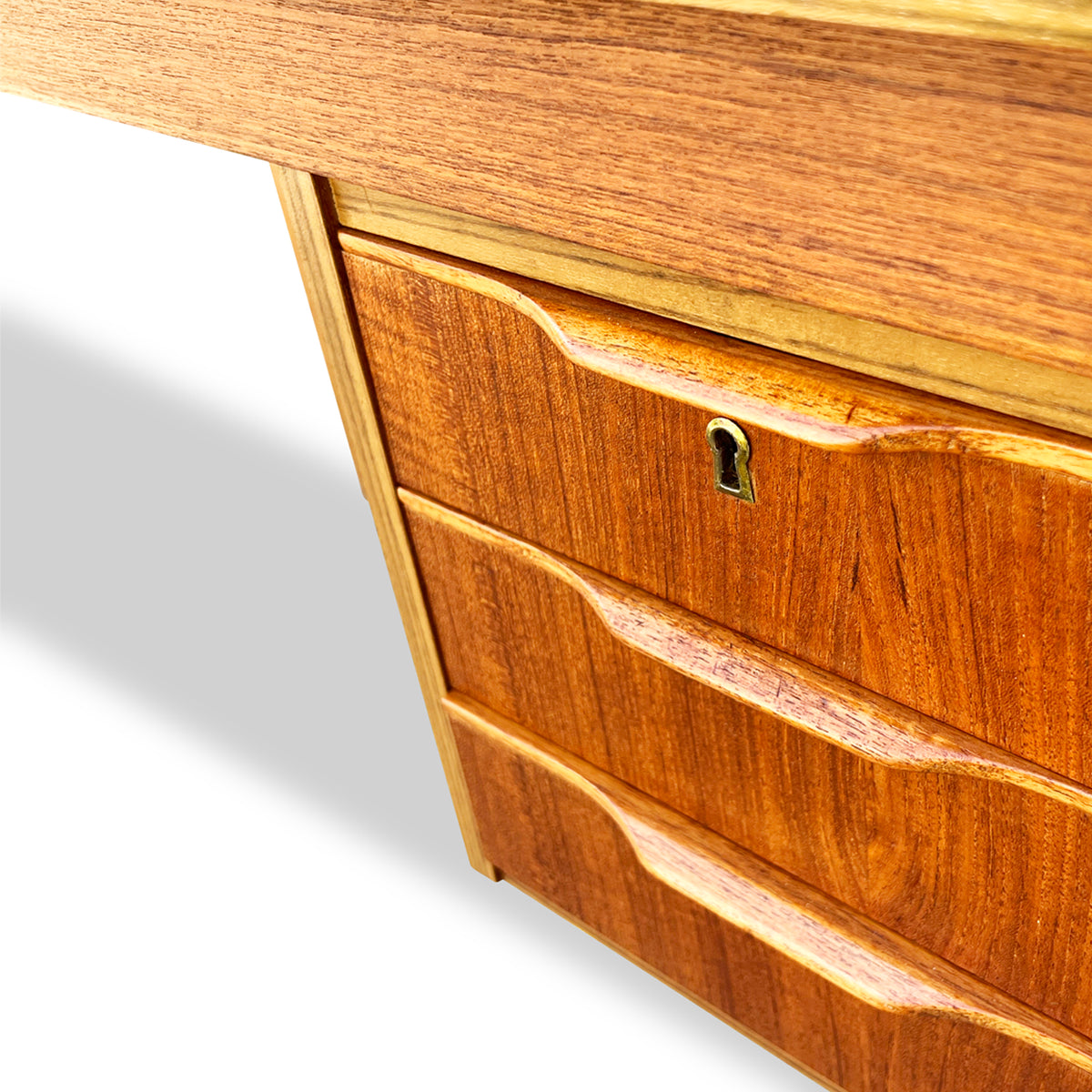 Teak Three Drawer Desk
