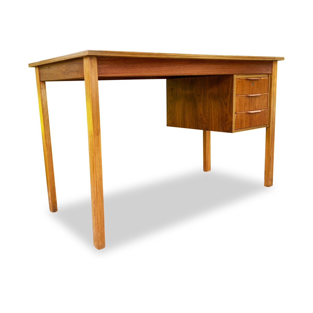Teak Three Drawer Desk