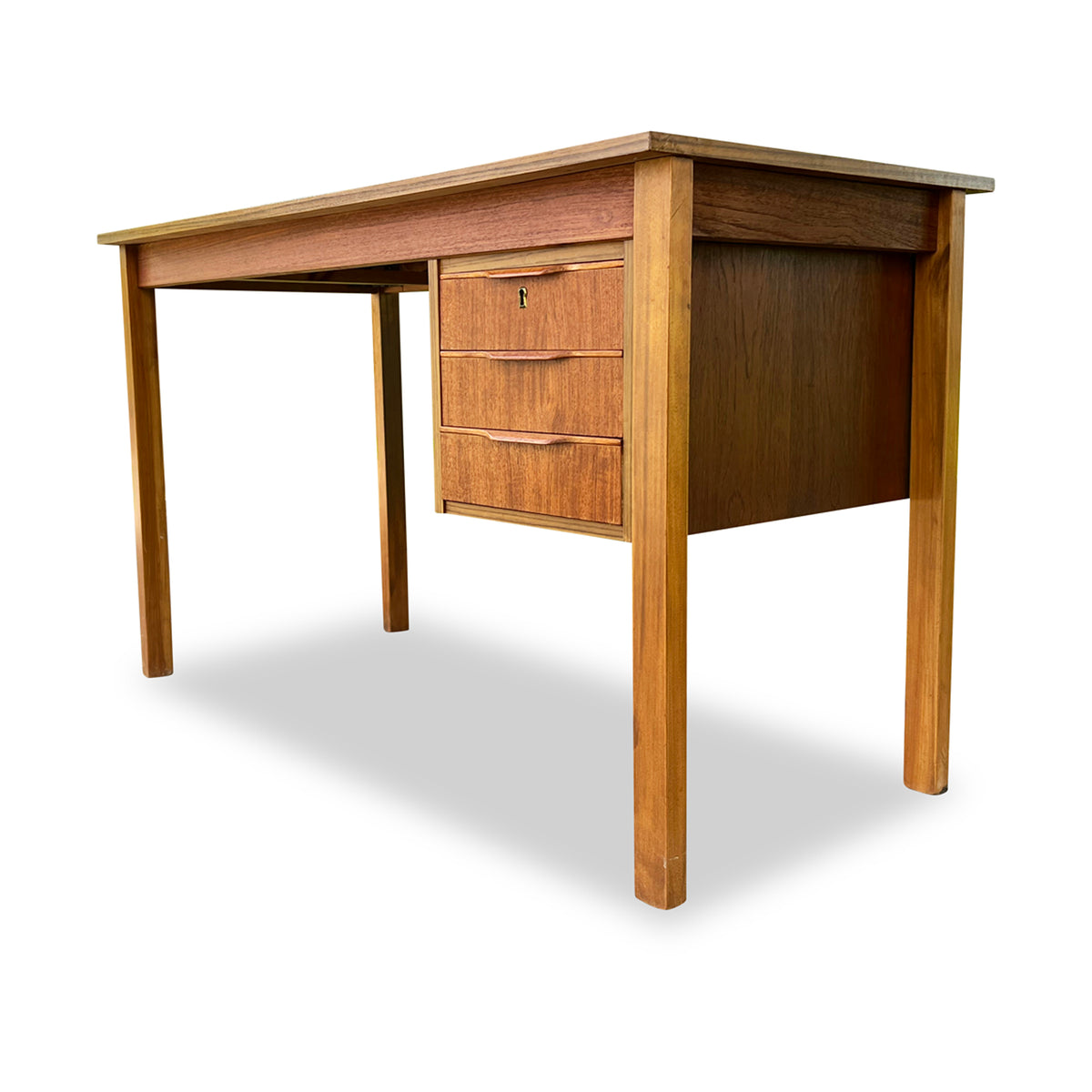 Teak Three Drawer Desk
