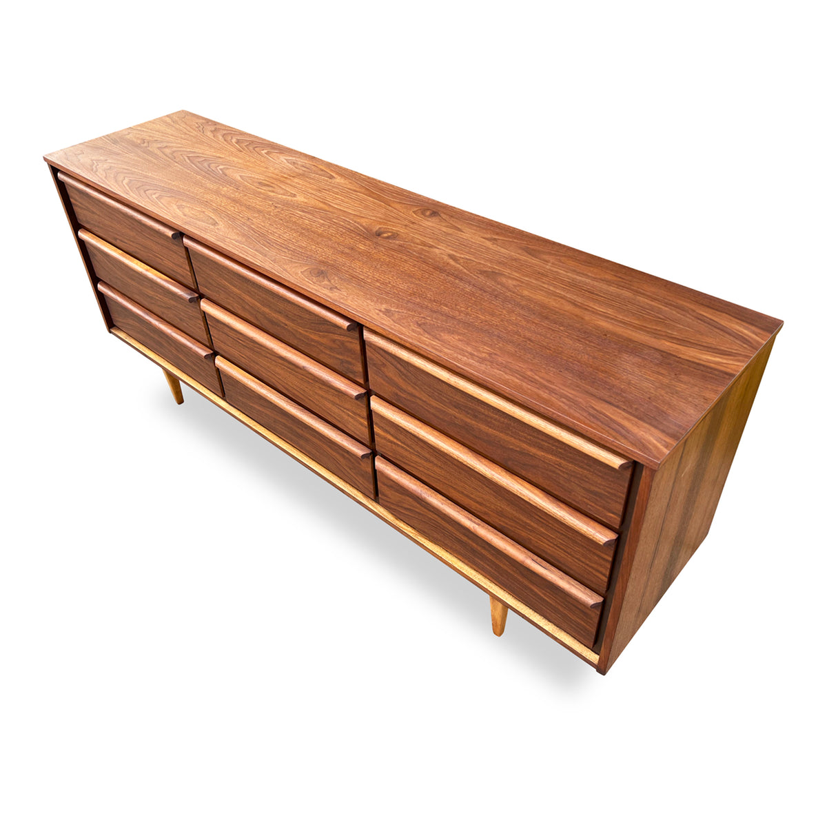 Walnut Nine Drawer Dresser by HPL