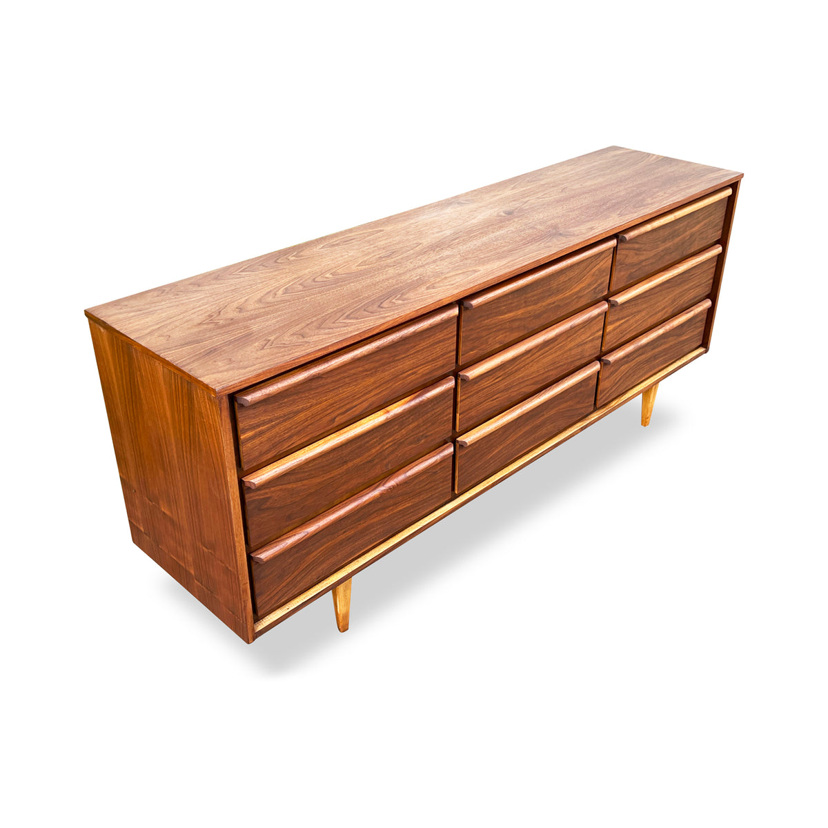 Walnut Nine Drawer Dresser by HPL