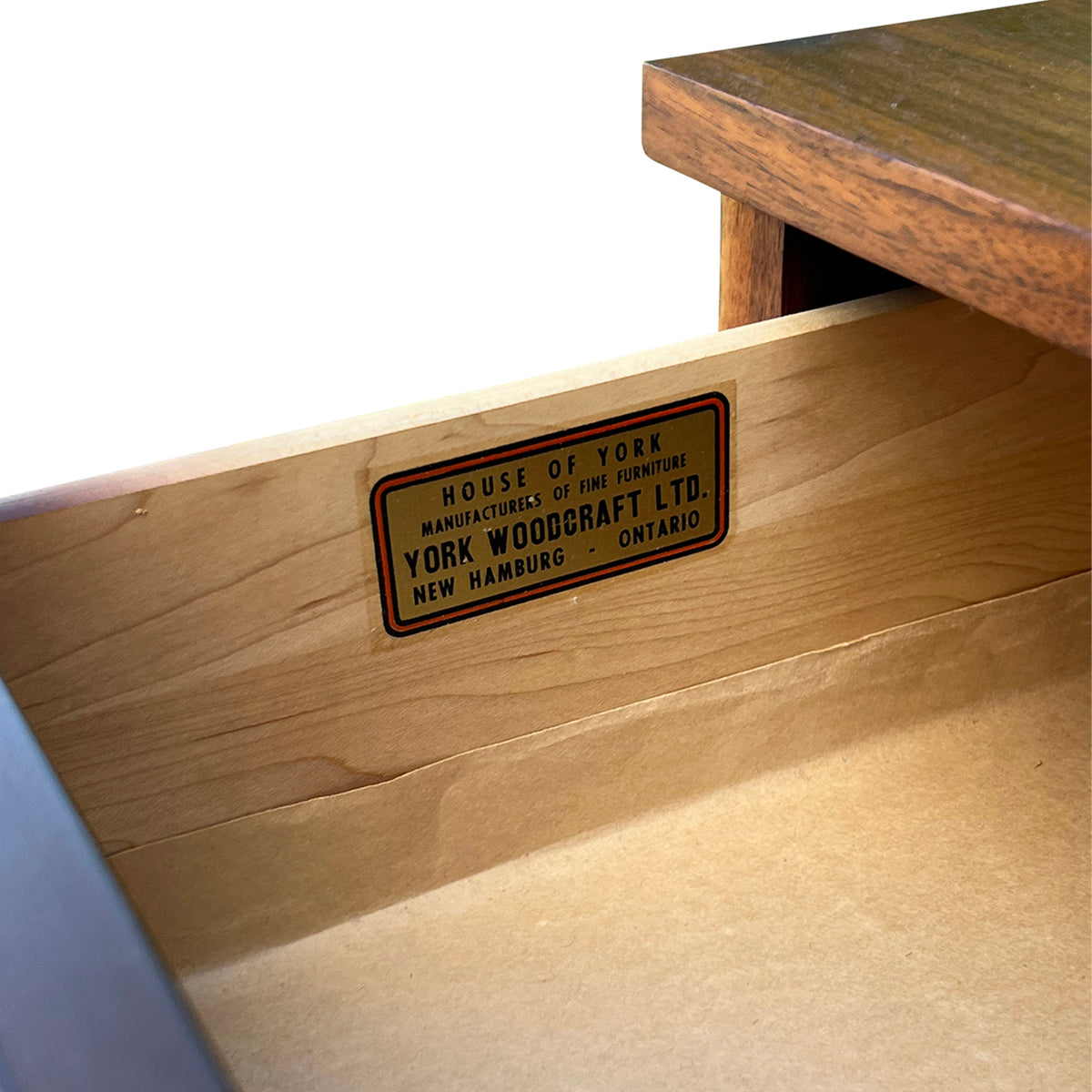 Walnut and Birch Six Drawer Dresser by Kaufman