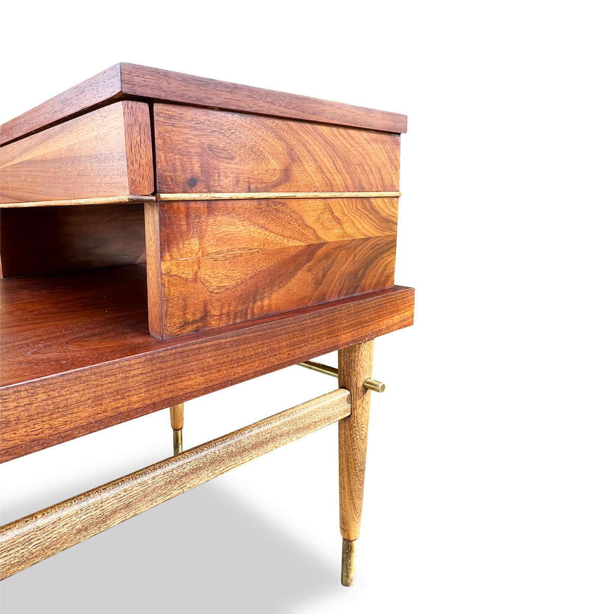 Walnut and Birch Side Table