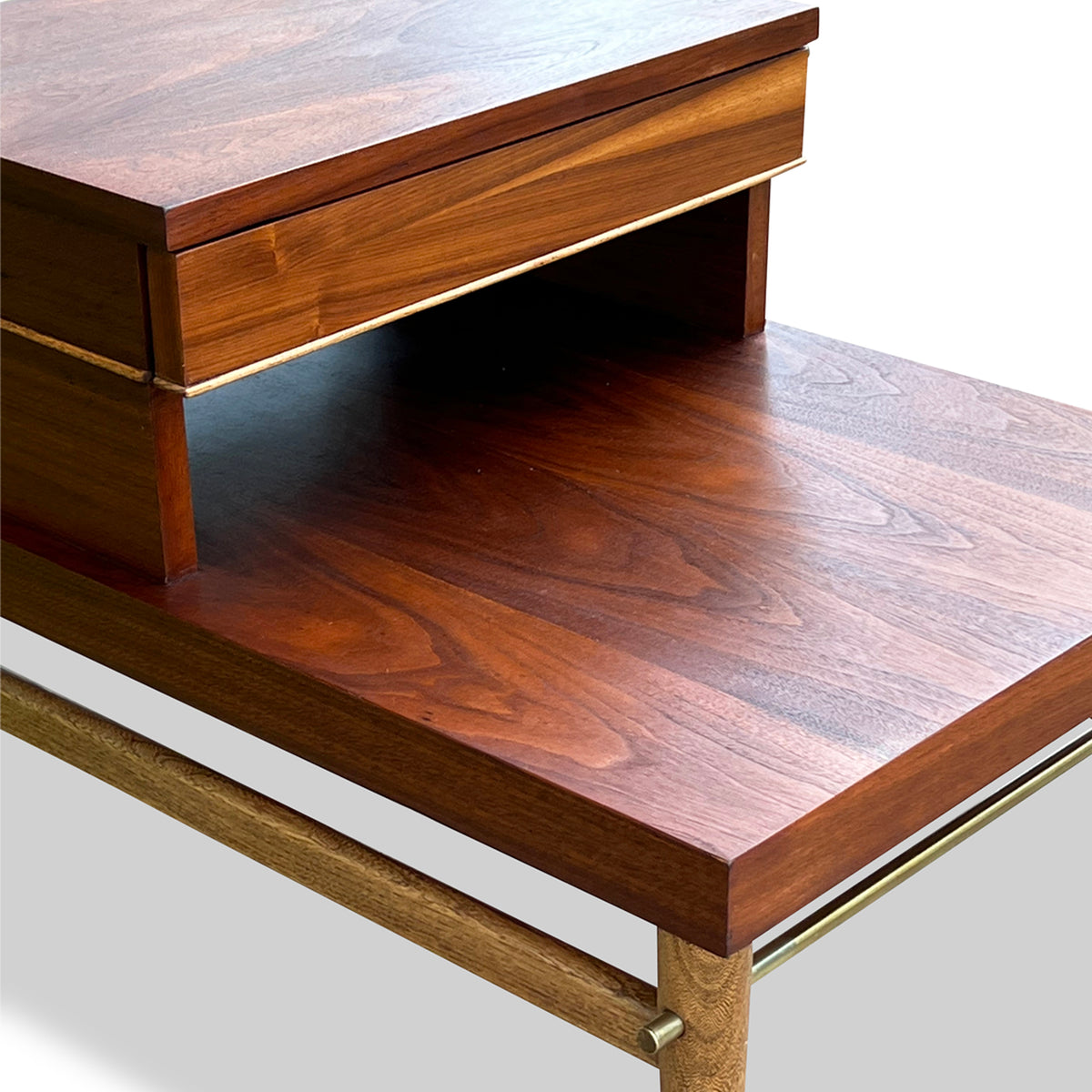 Walnut and Birch Side Table