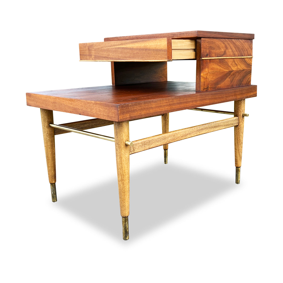 Walnut and Birch Side Table