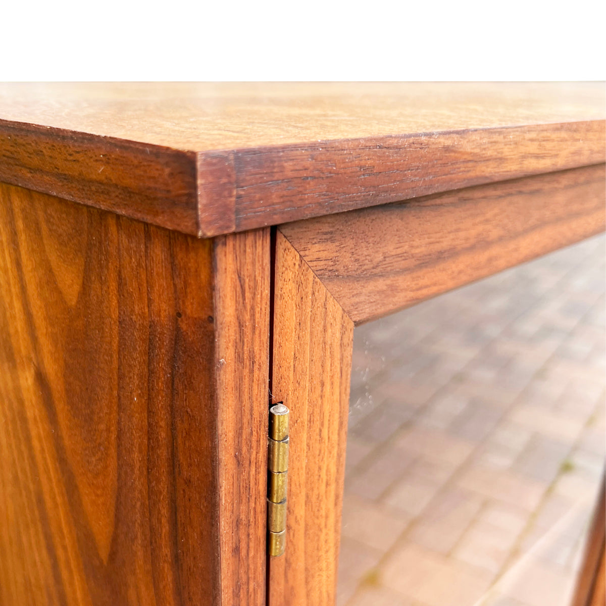 Walnut Bookcase with Glass Doors