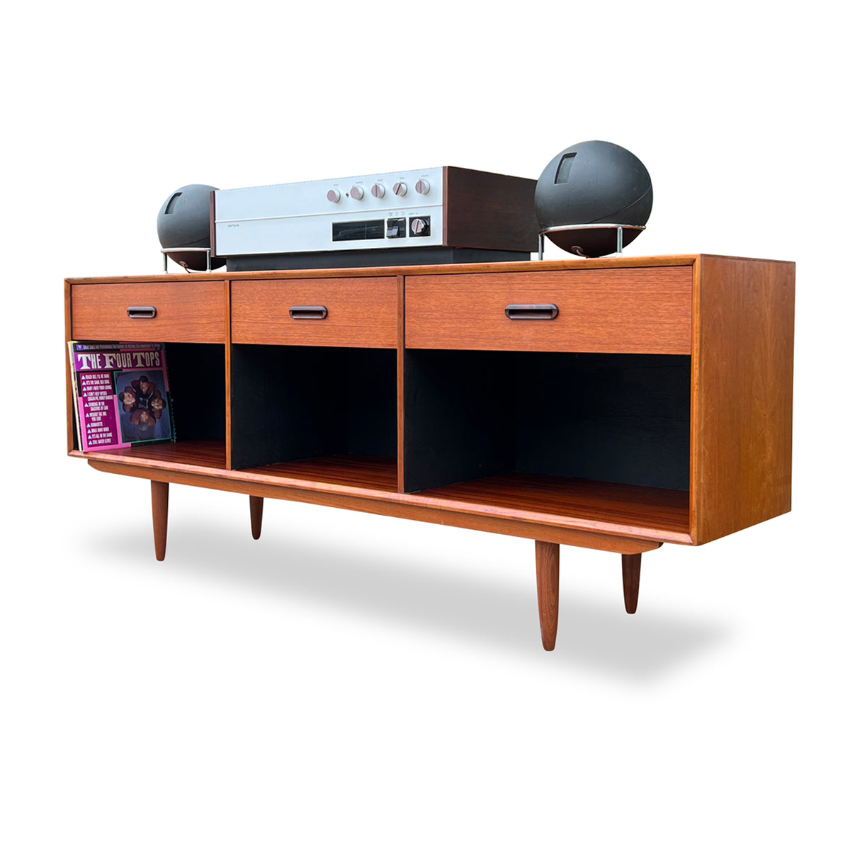 Teak Record Cabinet/Open Sideboard