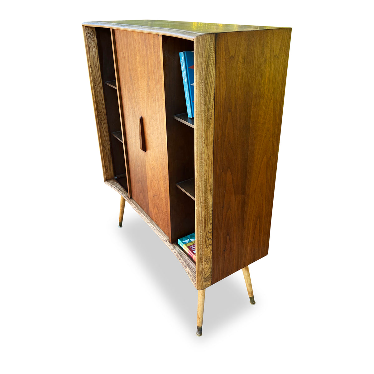 Walnut and Ash Bookcase by Deilcraft