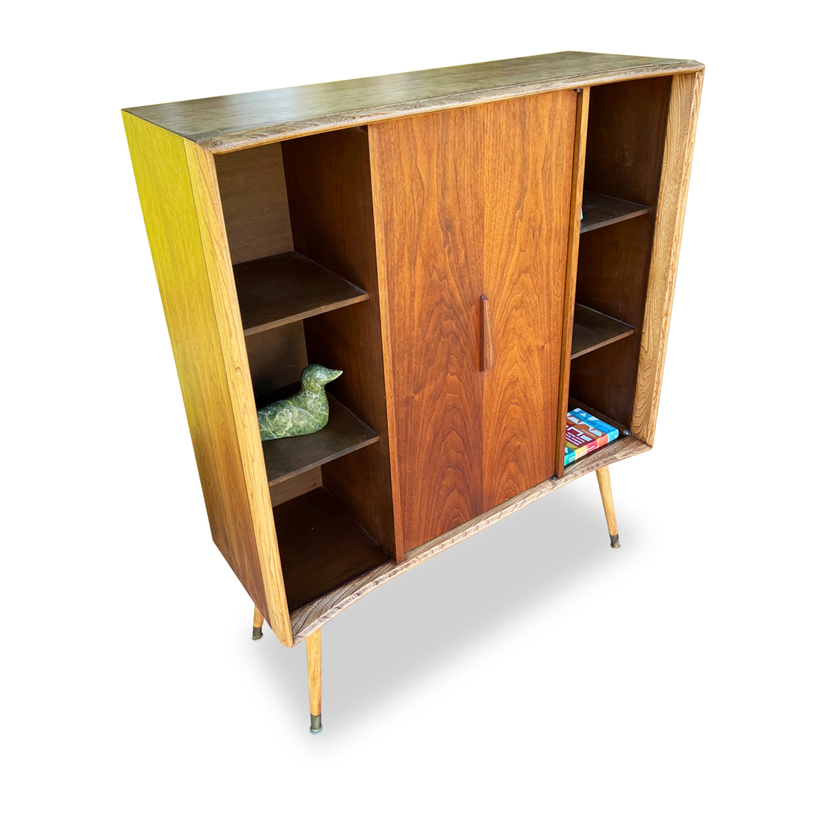 Walnut and Ash Bookcase by Deilcraft
