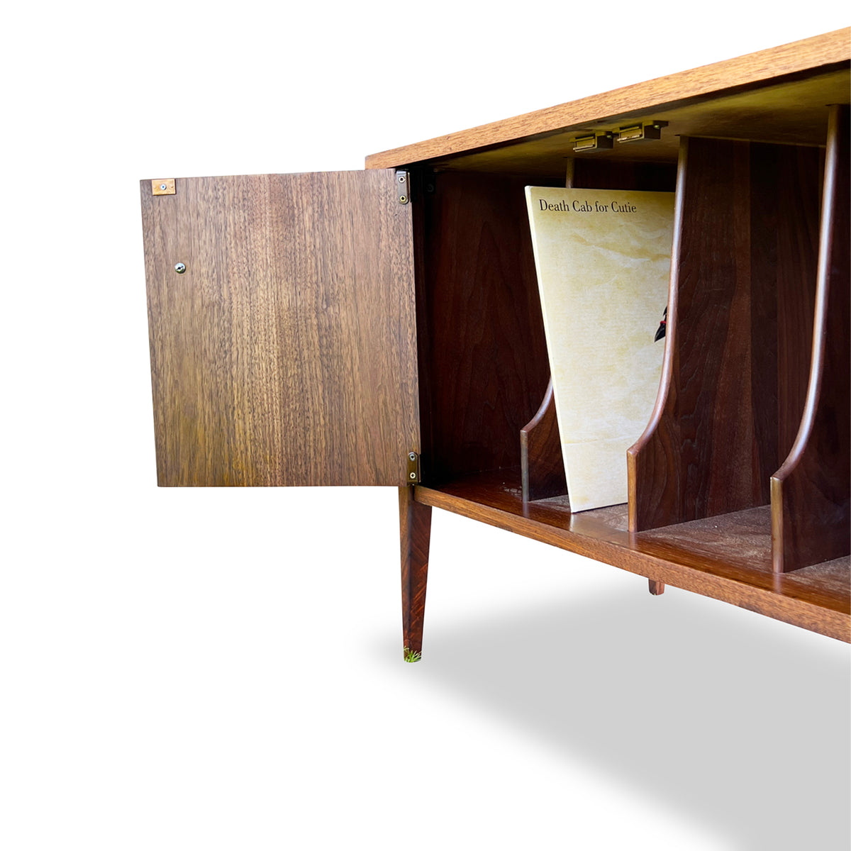 Walnut Compact Record Cabinet