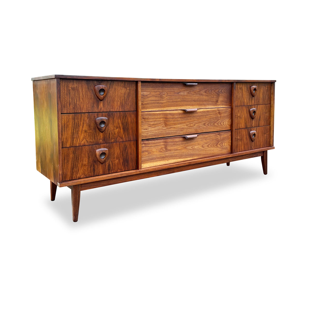 Walnut Nine Drawer Dresser