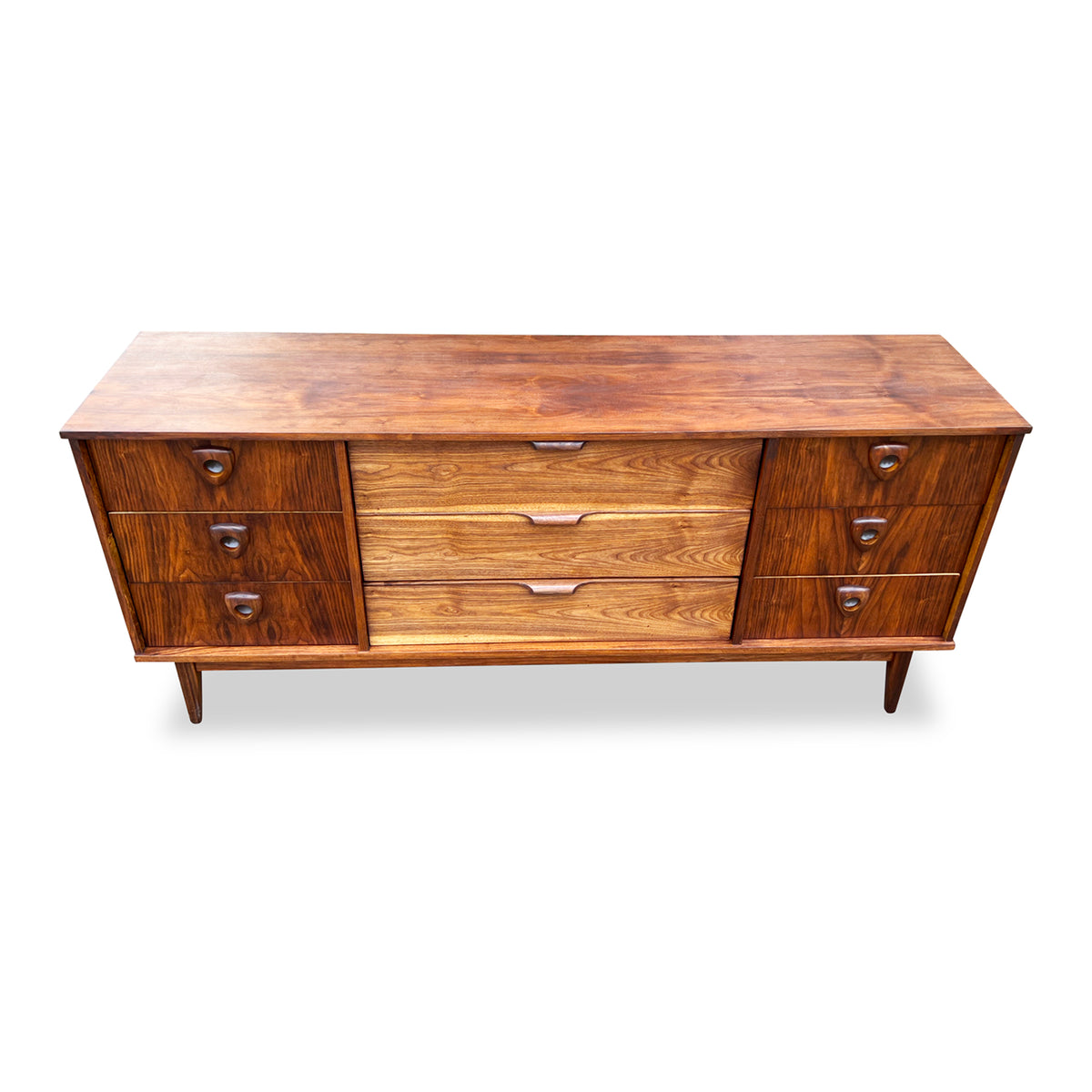 Walnut Nine Drawer Dresser