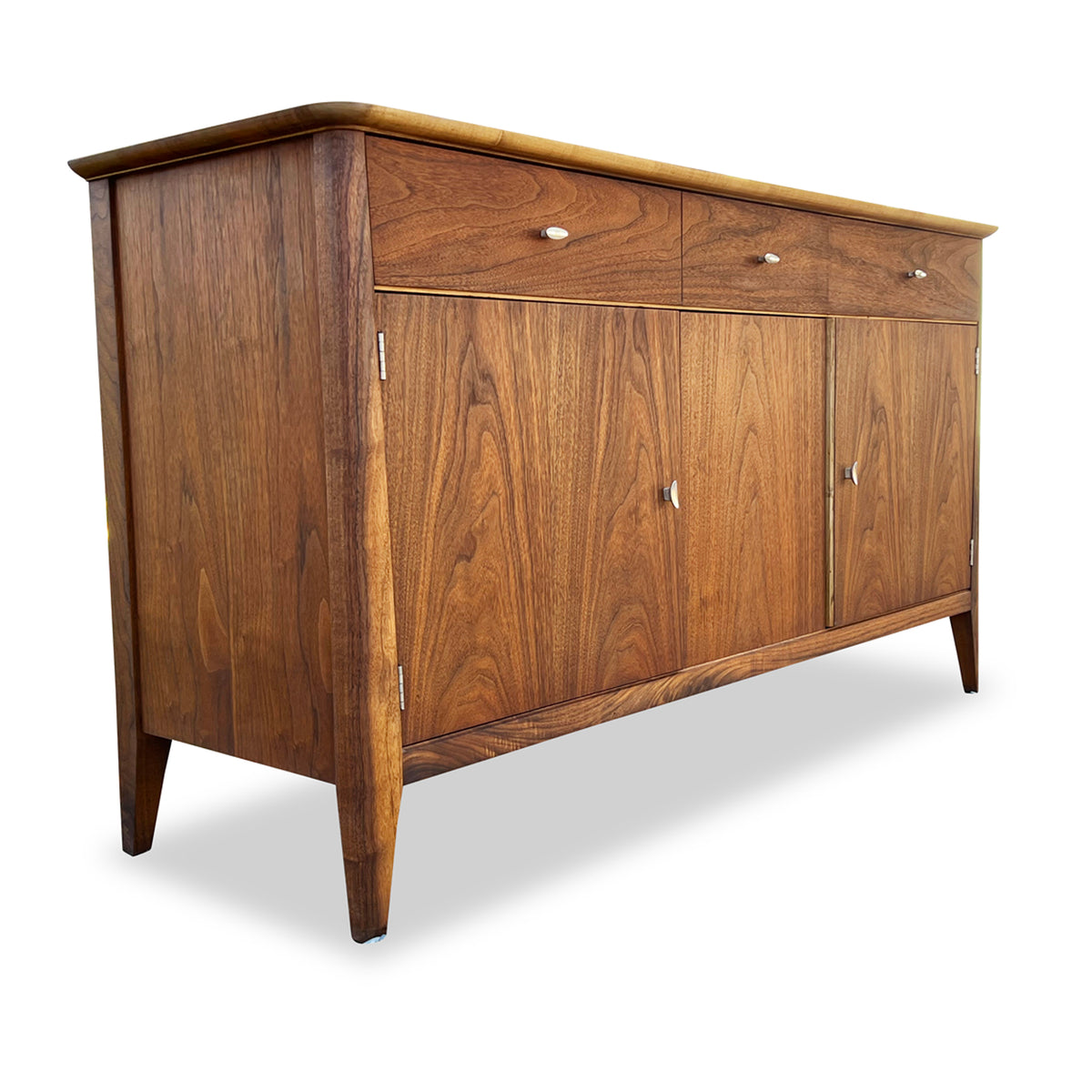 Vintage Walnut Sideboard with Record Storage