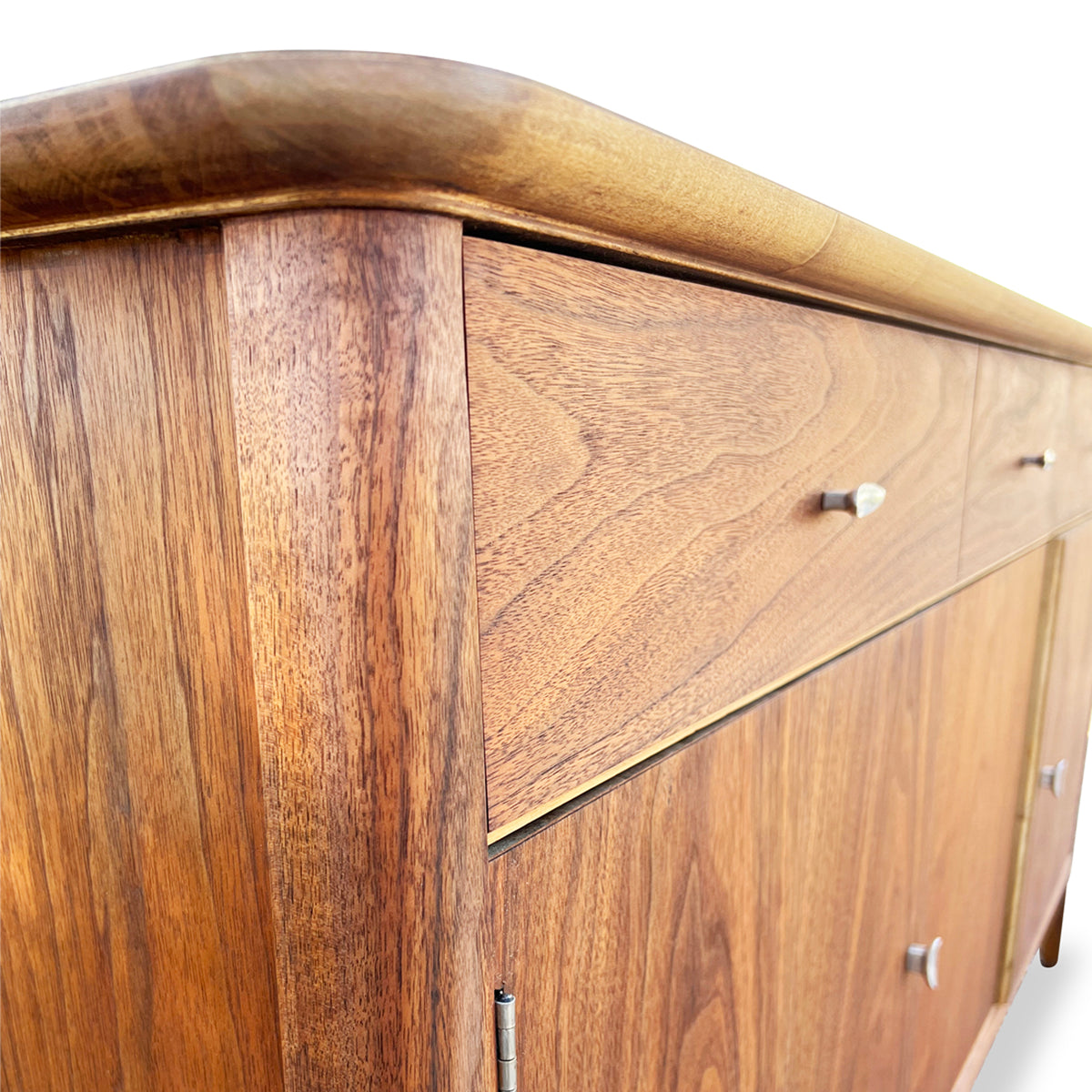 Vintage Walnut Sideboard with Record Storage