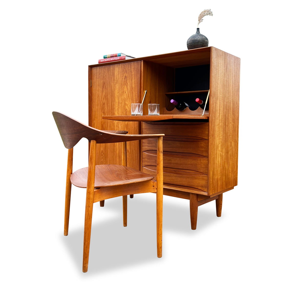 teak upright cabinet by dyrlund