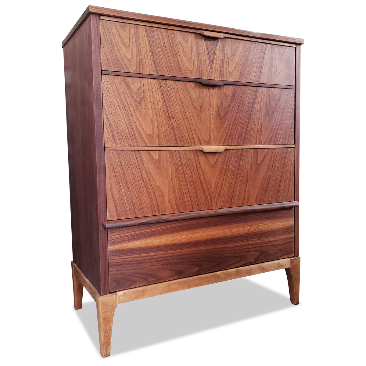 Mid Century Walnut Highboy by Kaufman Furniture