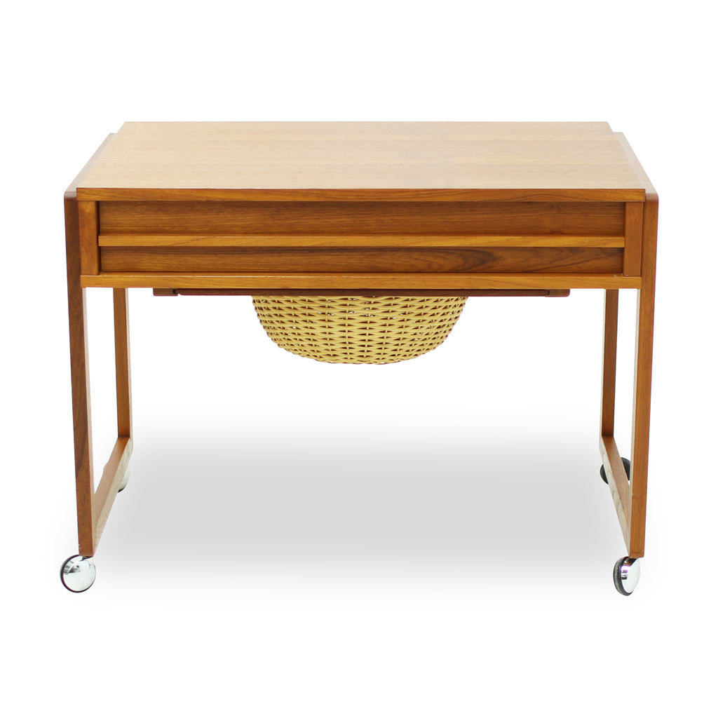 Mid Century Teak Side Table or Sewing Table