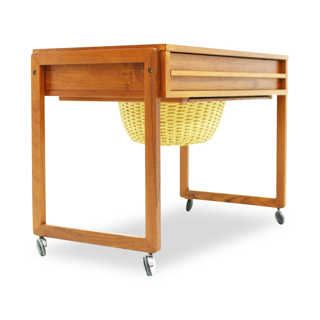 Mid Century Teak Side Table or Sewing Table