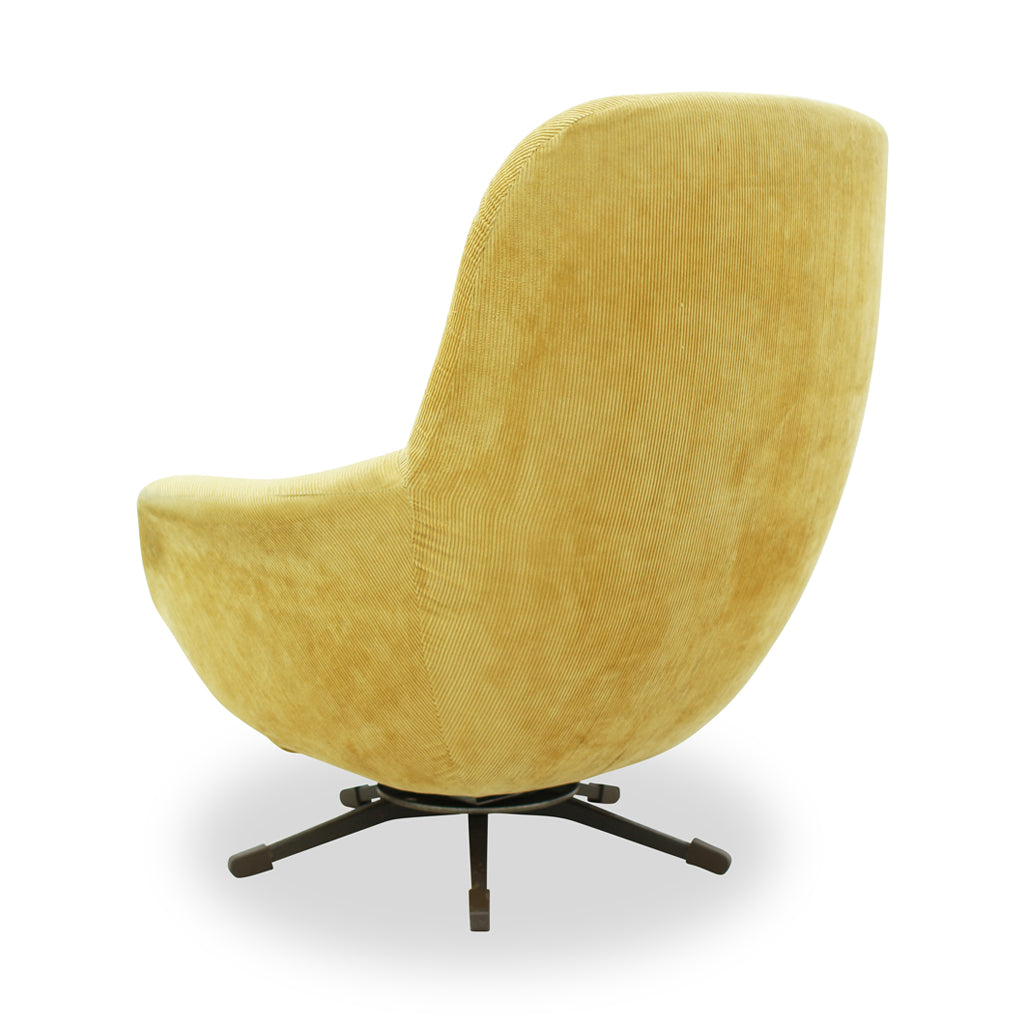 Vintage Mustard Colour Color Swivel Lounge Chair