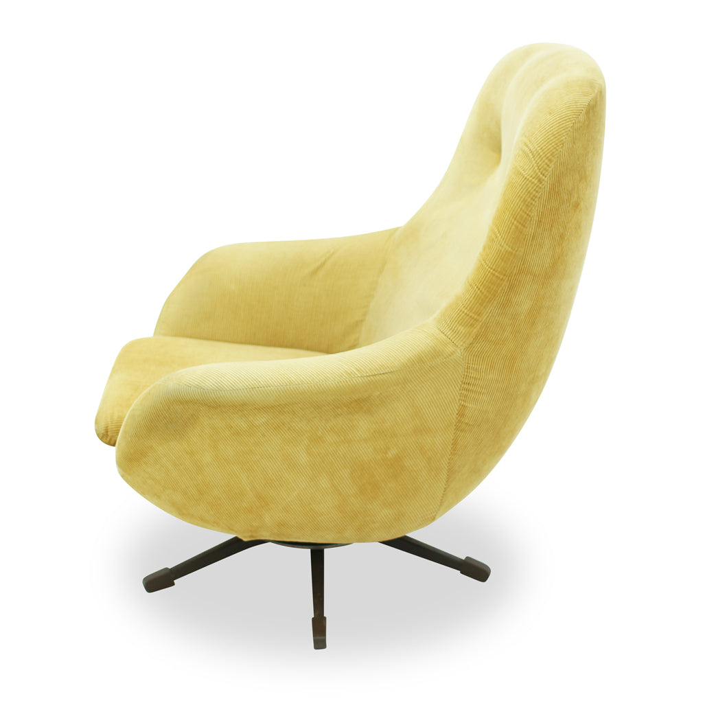 Vintage Mustard Colour Color Swivel Lounge Chair