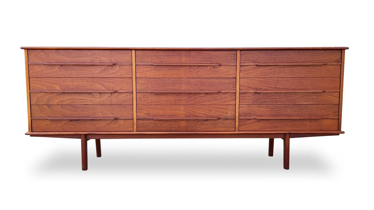 Teak Nine Drawer Dresser
