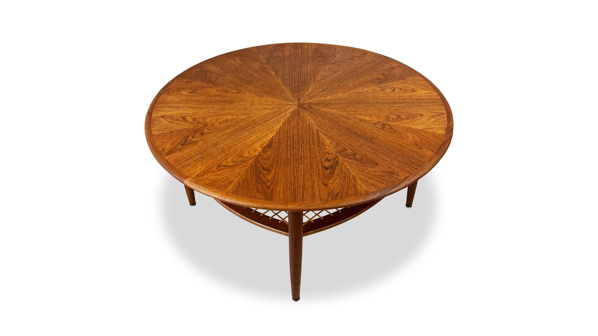 Round Teak Sunburst Coffee Table