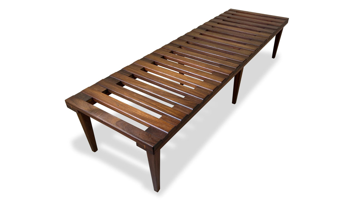 Solid Teak Slatted Bench