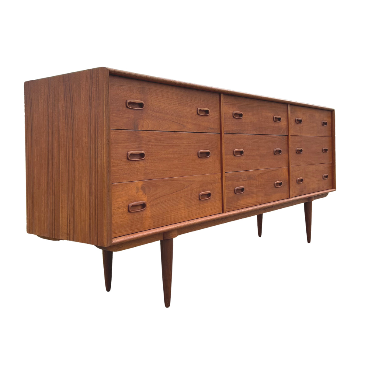 Teak Nine Drawer Dresser